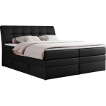 Łóżko kontynentalne GOLD 10 KING 120x200 - H4 - czarny, ekoskóra