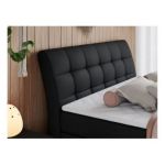 Łóżko kontynentalne GOLD 10 KING 160x200 - H4 - czarny, ekoskóra