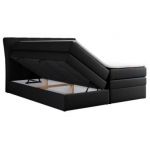 Łóżko kontynentalne GOLD 10 KING 200x200 - H4 - czarny, ekoskóra