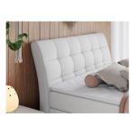 Łóżko kontynentalne GOLD 10 KING 200x200 - H3 - biały, ekoskóra