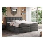 Łóżko kontynentalne GOLD 10 KING 120x200 - H3 - szary, ekoskóra