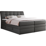 Łóżko kontynentalne GOLD 10 KING 200x200 - H3 - szary, ekoskóra