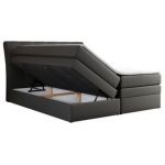 Łóżko kontynentalne GOLD 10 KING 200x200 - H3 - szary, ekoskóra