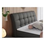 Łóżko kontynentalne GOLD 10 KING 160x200 - H4 - szary, ekoskóra