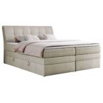 Łóżko kontynentalne GOLD 10 KING 200x200 - H3 - beżowy, welwet