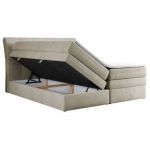 Łóżko kontynentalne GOLD 10 KING 140x200 - H4 - beżowy, welwet