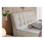 Łóżko kontynentalne GOLD 10 KING 160x200 - H4 - beżowy, welwet