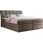 Łóżko kontynentalne GOLD 10 KING 180x200 - H4 - brązowy, welwet