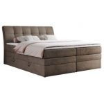 Łóżko kontynentalne GOLD 10 KING 180x200 - H4 - brązowy, welwet