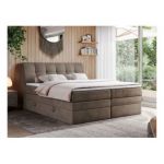 Łóżko kontynentalne GOLD 10 KING 160x200 - H4 - brązowy, welwet