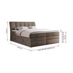Łóżko kontynentalne GOLD 10 KING 160x200 - H4 - brązowy, welwet
