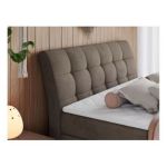 Łóżko kontynentalne GOLD 10 KING 160x200 - H4 - brązowy, welwet