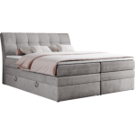 Łóżko kontynentalne GOLD 10 KING 140x200 - H3 - jasnoszary, welwet