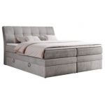 Łóżko kontynentalne GOLD 10 KING 180x200 - H3 - jasnoszary, welwet