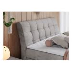 Łóżko kontynentalne GOLD 10 KING 200x200 - H3 - jasnoszary, welwet