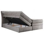 Łóżko kontynentalne GOLD 10 KING 120x200 - H4 - jasnoszary, welwet