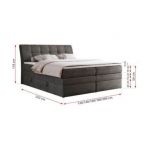 Łóżko kontynentalne GOLD 10 KING 140x200 - H3 - ciemnoszary, welwet