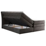 Łóżko kontynentalne GOLD 10 KING 140x200 - H3 - ciemnoszary, welwet