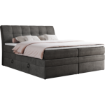 Łóżko kontynentalne GOLD 10 KING 120x200 - H4 - ciemnoszary, welwet