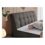 Łóżko kontynentalne GOLD 10 KING 120x200 - H4 - ciemnoszary, welwet