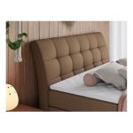 Łóżko kontynentalne GOLD 10 KING 120x200 - H4 - brązowy, ekoskóra