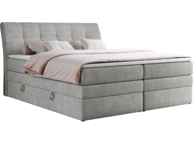 Łóżko kontynentalne GOLD 10 KING 120x200 - H3 - jasnoszary, struktura