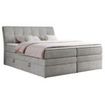 Łóżko kontynentalne GOLD 10 KING 120x200 - H3 - jasnoszary, struktura