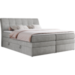 Łóżko kontynentalne GOLD 10 KING 140x200 - H3 - jasnoszary, struktura