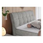 Łóżko kontynentalne GOLD 10 KING 160x200 - H3 - jasnoszary, struktura