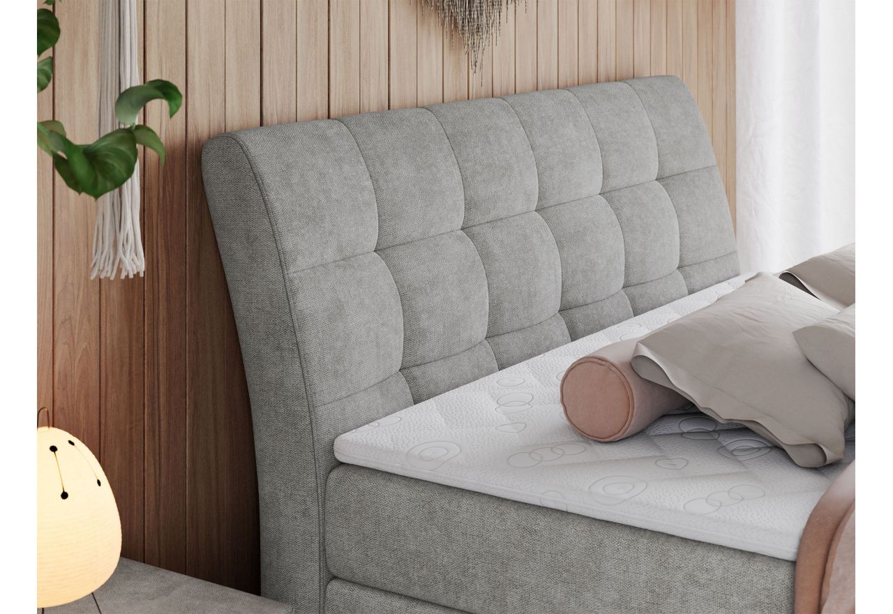 Łóżko kontynentalne GOLD 10 KING 200x200 - H3 - jasnoszary, struktura