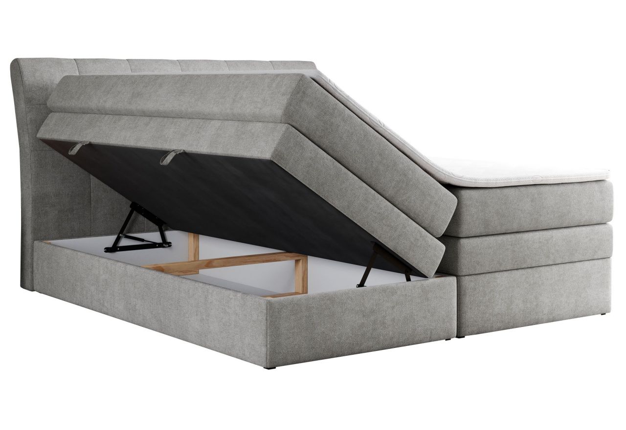 Łóżko kontynentalne GOLD 10 KING 120x200 - H4 - jasnoszary, struktura