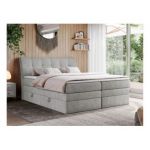 Łóżko kontynentalne GOLD 10 KING 160x200 - H4 - jasnoszary, struktura