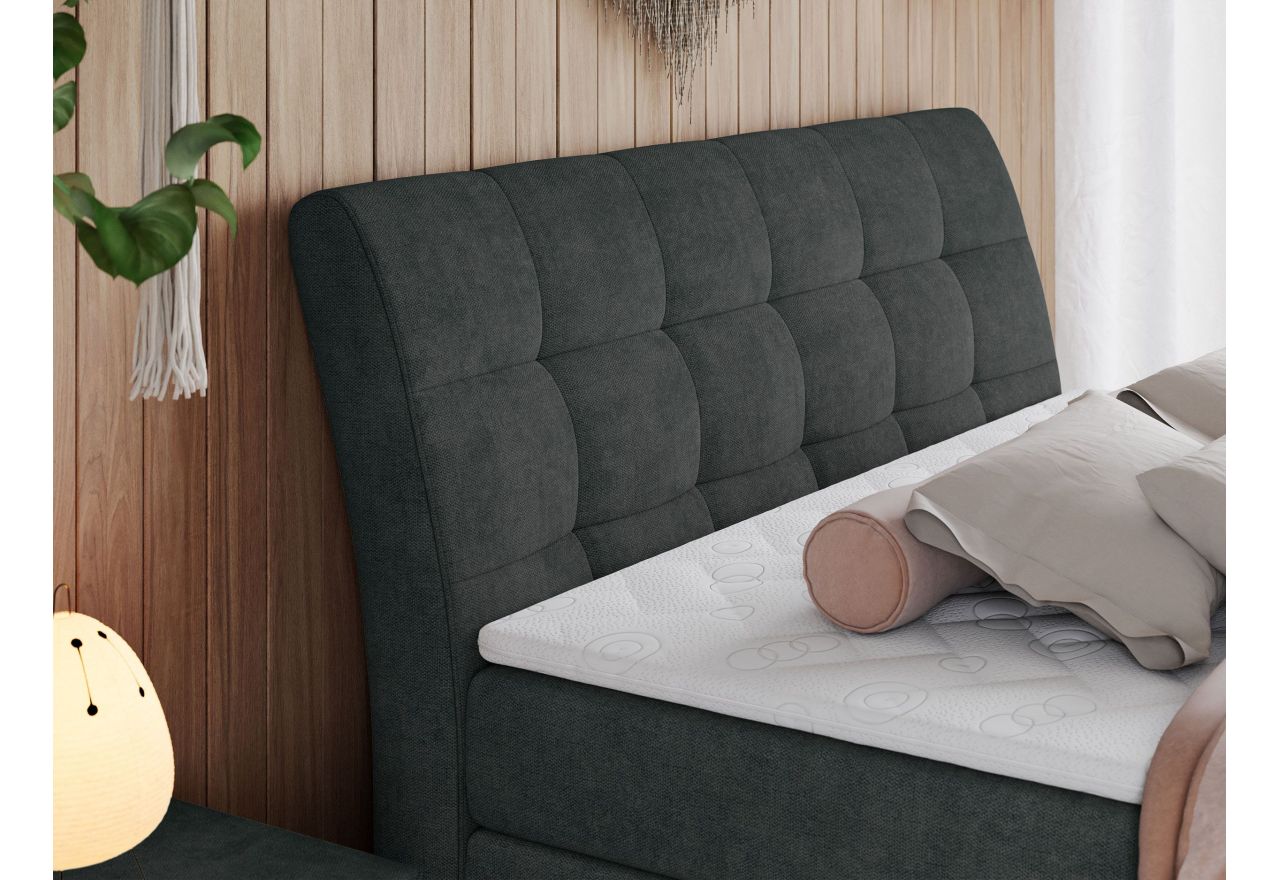 Łóżko kontynentalne GOLD 10 KING 160x200 - H3 - ciemnoszary, struktura