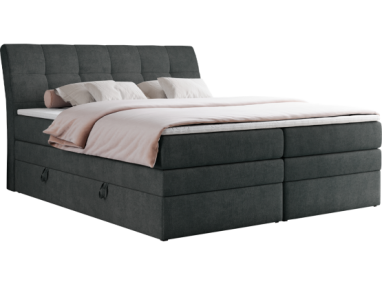 Łóżko kontynentalne GOLD 10 KING 120x200 - H4 - ciemnoszary, struktura