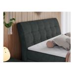 Łóżko kontynentalne GOLD 10 KING 140x200 - H4 - ciemnoszary, struktura