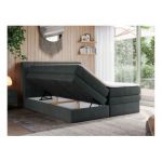 Łóżko kontynentalne GOLD 10 KING 160x200 - H4 - ciemnoszary, struktura