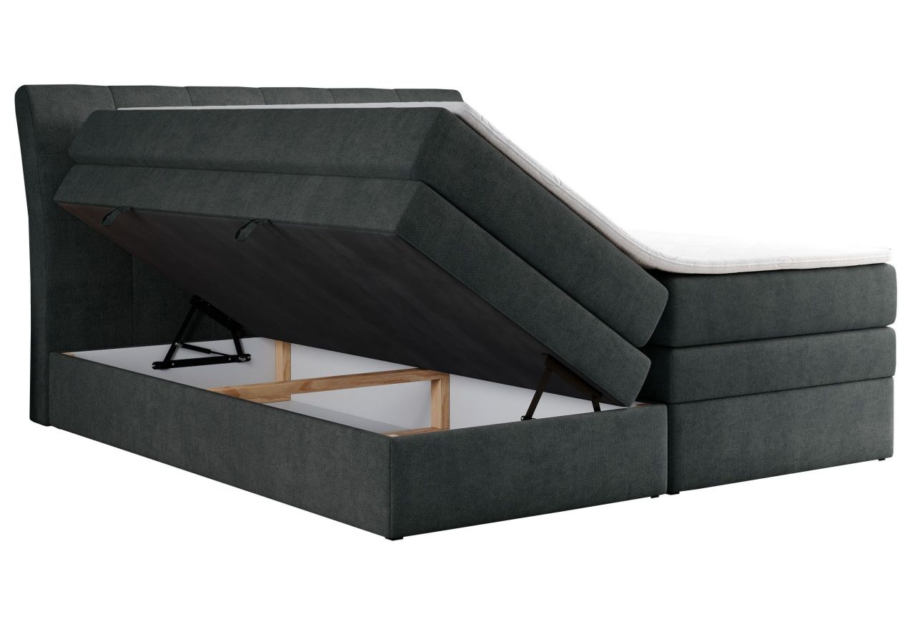 Łóżko kontynentalne GOLD 10 KING 160x200 - H4 - ciemnoszary, struktura