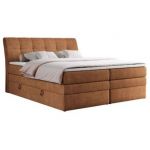 Łóżko kontynentalne GOLD 10 KING 120x200 - H3 - pomarańczowy, struktura