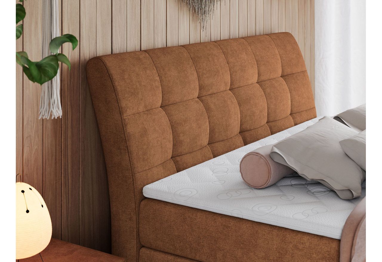 Łóżko kontynentalne GOLD 10 KING 160x200 - H3 - pomarańczowy, struktura