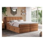 Łóżko kontynentalne GOLD 10 KING 120x200 - H4 - pomarańczowy, struktura