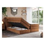 Łóżko kontynentalne GOLD 10 KING 120x200 - H4 - pomarańczowy, struktura