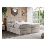 Łóżko kontynentalne GOLD 10 KING 120x200 - H3 - beżowy, struktura