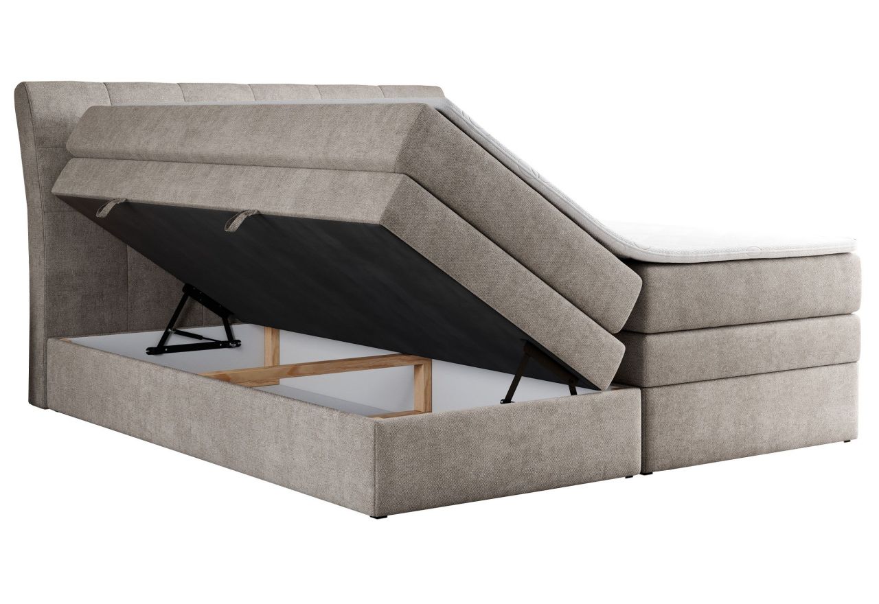 Łóżko kontynentalne GOLD 10 KING 120x200 - H3 - beżowy, struktura