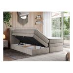 Łóżko kontynentalne GOLD 10 KING 140x200 - H4 - beżowy, struktura