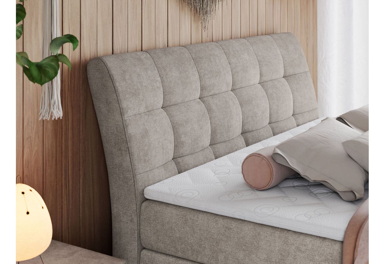 Łóżko kontynentalne GOLD 10 KING 180x200 - H4 - beżowy, struktura