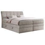 Łóżko kontynentalne GOLD 10 KING 200x200 - H4 - beżowy, struktura