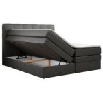 Łóżko kontynentalne LUKA KING 120x200 - H3 - szary, ekoskóra