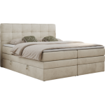 Łóżko kontynentalne LUKA KING 140x200 - H3 - beżowy, welwet