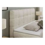 Łóżko kontynentalne LUKA KING 200x200 - H4 - beżowy, welwet