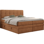 Łóżko kontynentalne LUKA KING 140x200 - H3 - pomarańczowy, struktura